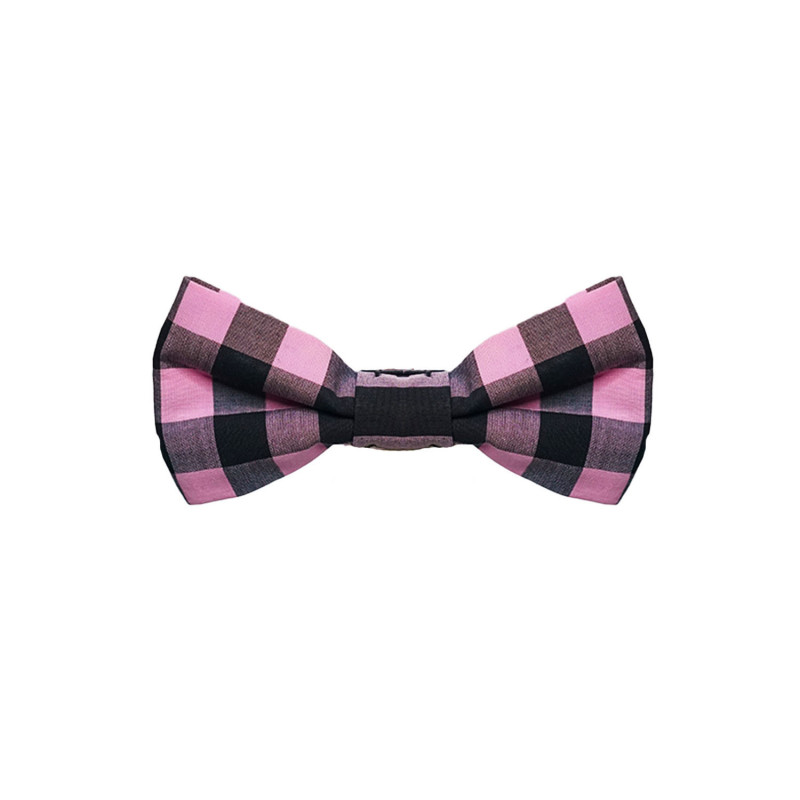 Papillon a quadri nero e rosa da uomo - Freestyle Outfit