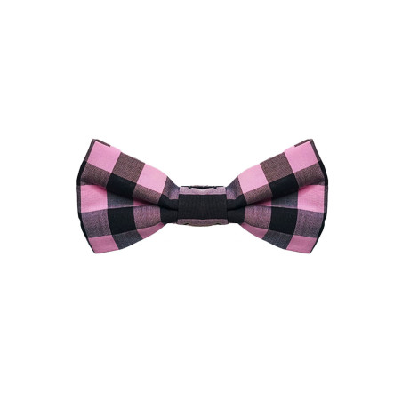 Papillon a quadri nero e rosa da uomo - Freestyle Outfit