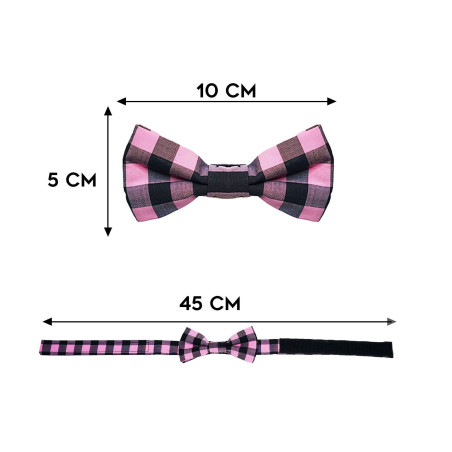 Papillon a quadri nero e rosa da uomo dimensioni in cm lunghezza e altezza - Freestyle Outfit