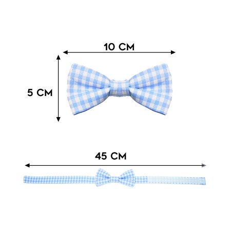 Papillon a quadretti azzurro e bianco da uomo dimensioni in cm lunghezza e altezza - Freestyle Outfit