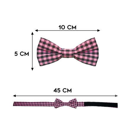 Papillon a quadretti nero e rosa da uomo dimensioni in cm lunghezza e altezza - Freestyle Outfit